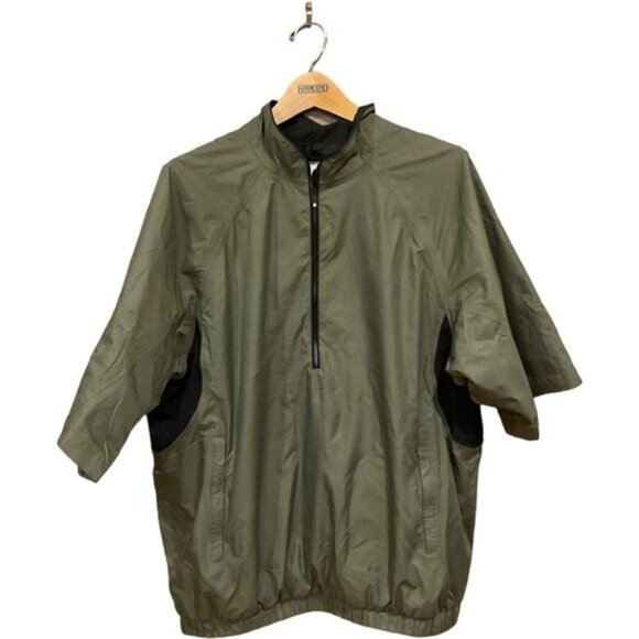 Footjoy FJ DryJoys Tour Collection Mens Pullover Jacket Size L Green/Black - Picture 1 of 9